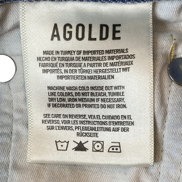 Agolde Dee Distressed Denim Shorts Womens 23 Blue Coachella Festival Hippie Chic - Picture 7 of 11